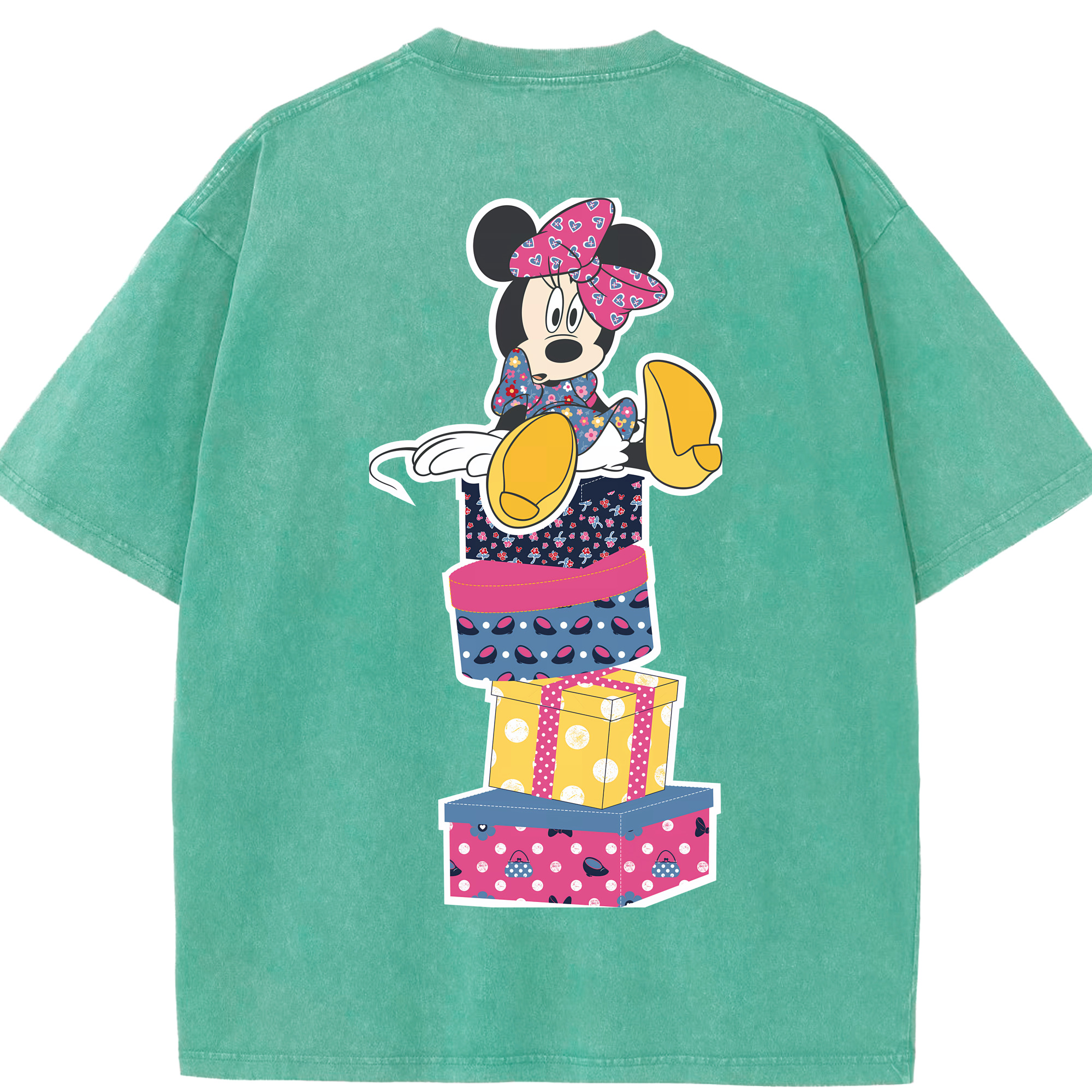 （画像用） ミッキーマウス Mickey Mouse 綿100% ヴィンテージ風 半袖Tシャツ（背面プリント）